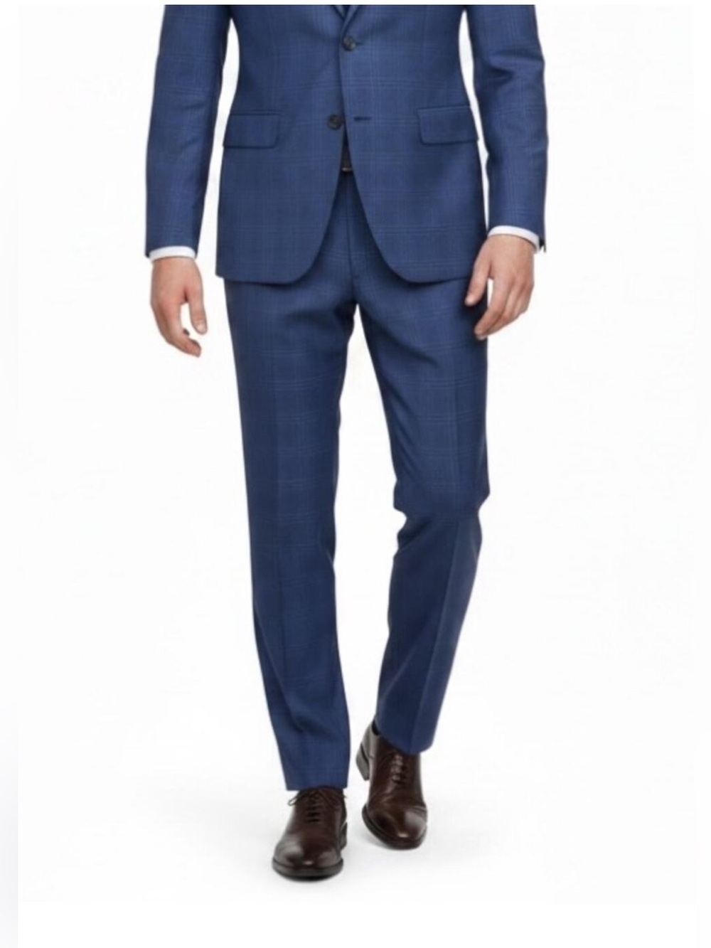 DKNY 30Wx32L Dario Royal Blue Plaid Dress Pants Jacket Also Available Both NWT